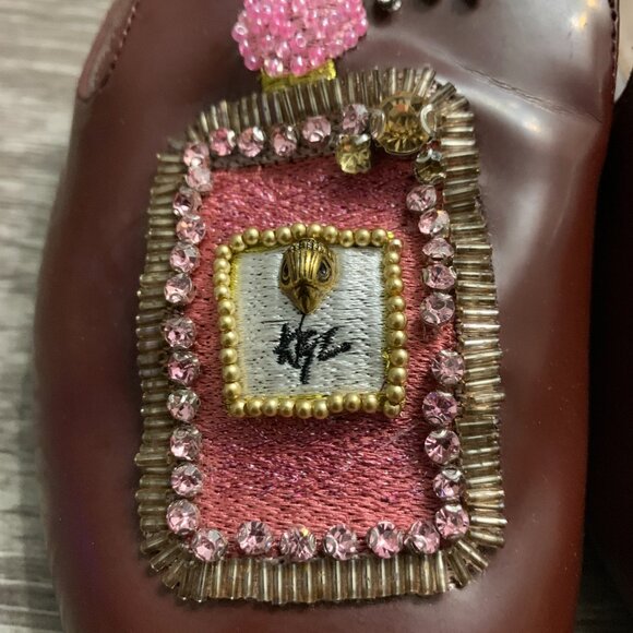 Kurt Geiger Leather Beaded Embroidered Mule Flats Sz. 39 (US 5) - Picture 6 of 9